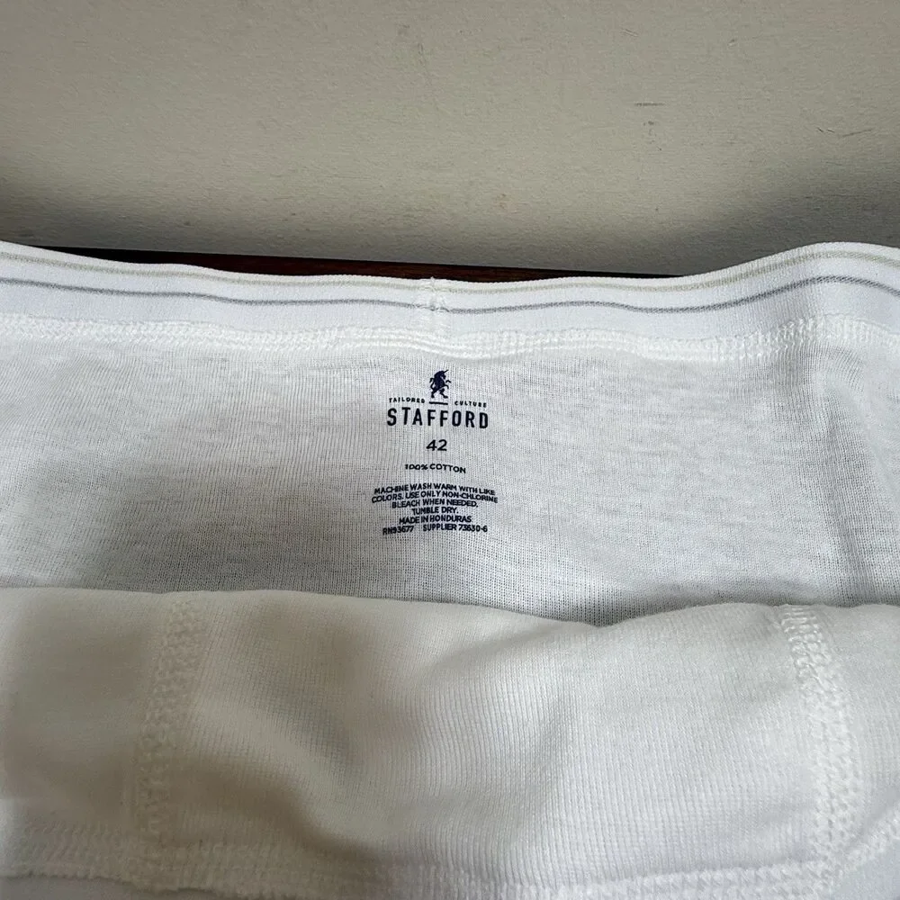 3 Stafford Mens Size 42 Large Tighty Whities Full Cut Briefs Underwear JCPenney